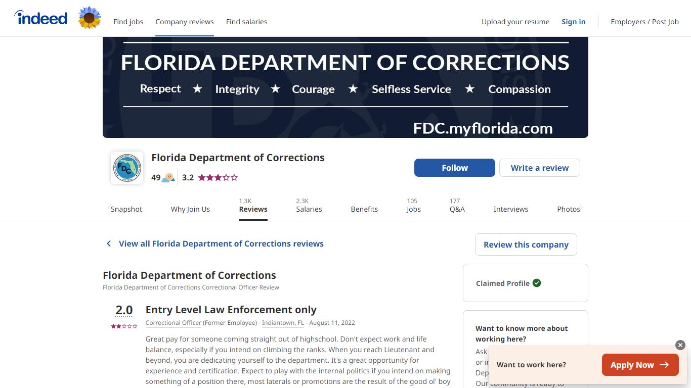 Florida Department of Corrections Correctional Officer Review: Entry ...